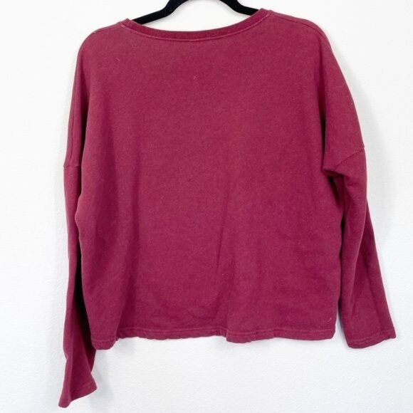 FB Sister Oversized Crewneck Sweatshirt "Really?" Casual Burgundy Size Medium - Picture 3 of 5